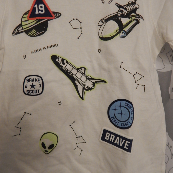 Kids Carter’s White Spaceship Graphic T Shirt - Picture 10 of 11